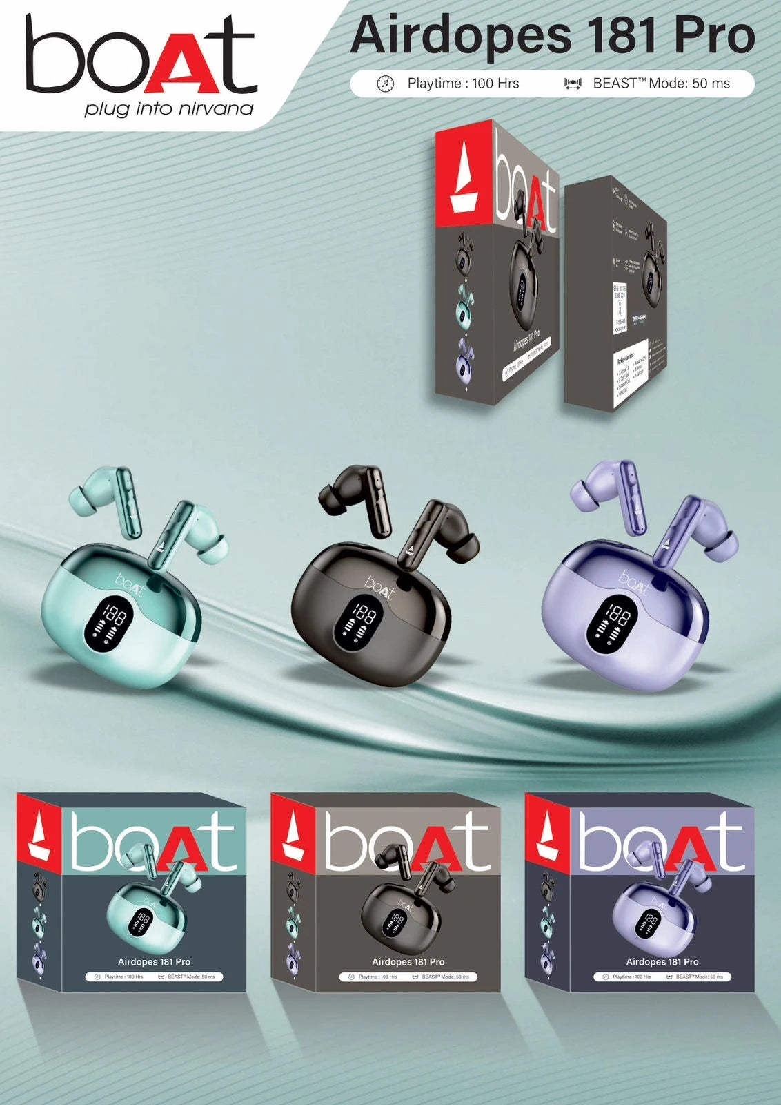 Airdopes 181 Pro LED – Premium Earbuds