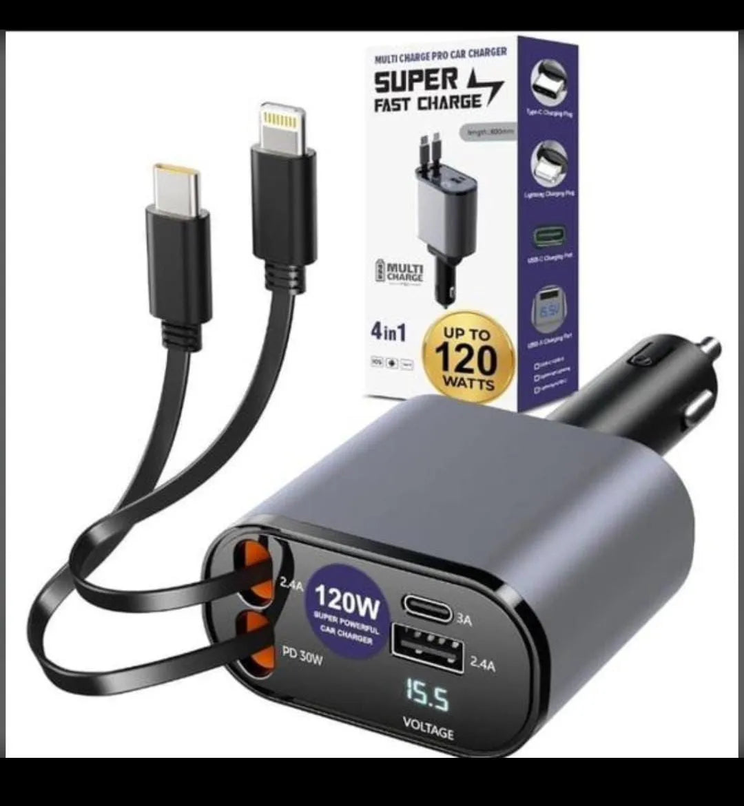 120w – 4 in 1 Car Charger