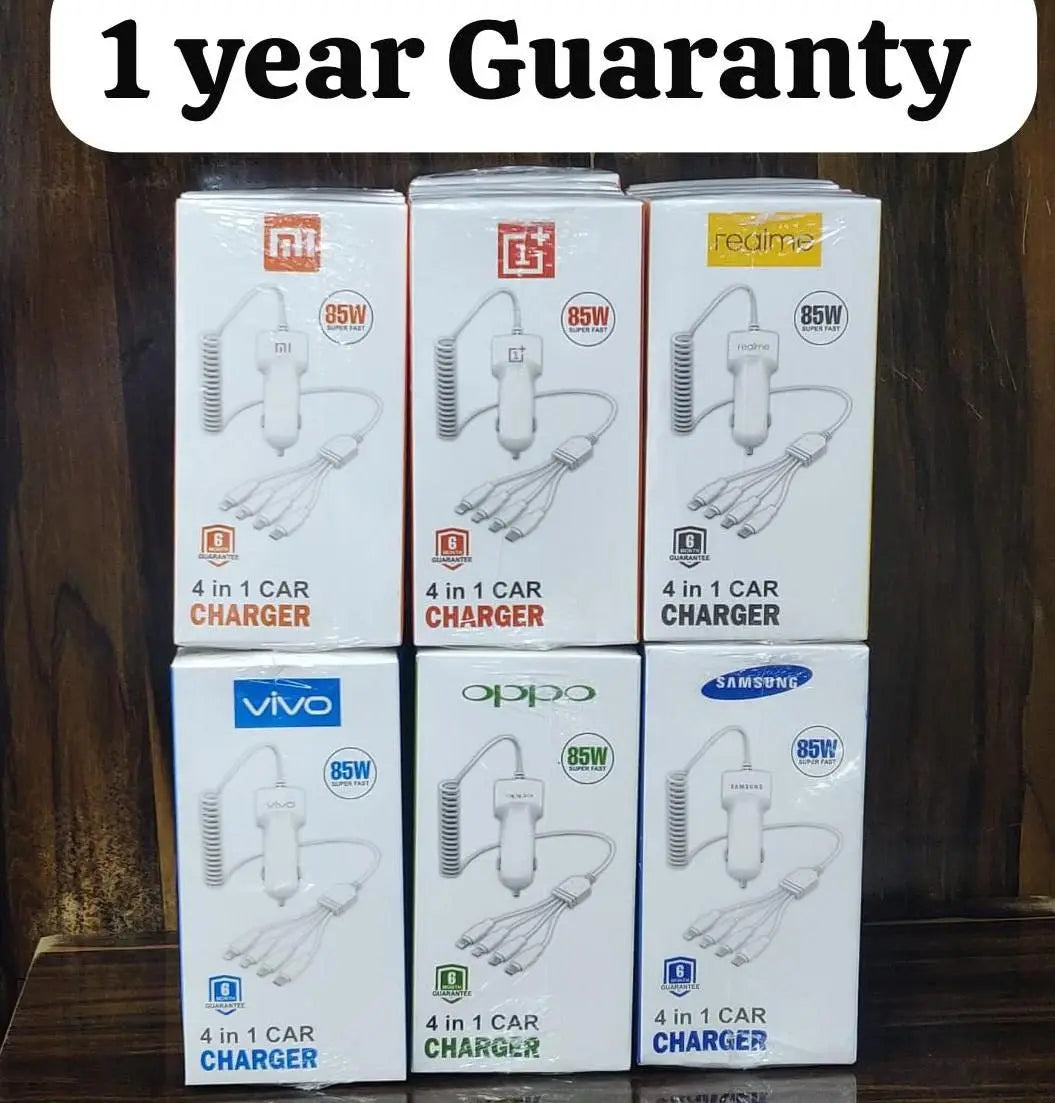 85W – 4 in 1 – Car Charger – With 1 Year Guarantee