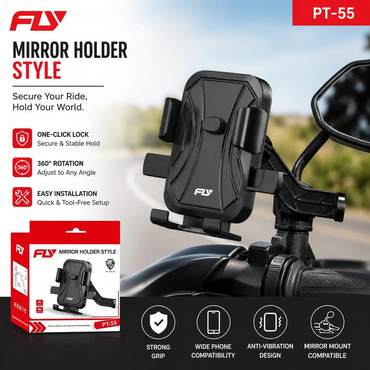 Fly Pt-55 Metal Mobile Stand For Bike/Scooter